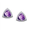 Boucles d'oreilles toi et moi pierre fine et diamant en or 18 carats