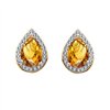 Boucles d'oreilles toi et moi pierre fine et diamant en or 18 carats