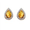 Boucles d'oreilles toi et moi pierre fine et diamant en or 18 carats