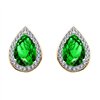 Boucles d'oreilles toi et moi pierre fine et diamant en or 18 carats