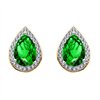 Boucles d'oreilles toi et moi pierre fine et diamant en or 18 carats