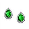 Boucles d'oreilles toi et moi pierre fine et diamant en or 18 carats
