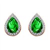 Boucles d'oreilles toi et moi pierre fine et diamant en or 18 carats