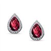 Boucles d'oreilles toi et moi pierre fine et diamant en or 18 carats