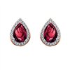 Boucles d'oreilles toi et moi pierre fine et diamant en or 18 carats