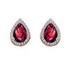 Boucles d'oreilles toi et moi pierre fine et diamant en or 18 carats