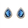 Boucles d'oreilles toi et moi pierre fine et diamant en or 18 carats