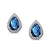 Boucles d'oreilles toi et moi pierre fine et diamant en or 18 carats