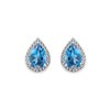 Boucles d'oreilles toi et moi pierre fine et diamant en or 18 carats