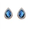 Boucles d'oreilles toi et moi pierre fine et diamant en or 18 carats