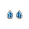 Boucles d'oreilles toi et moi pierre fine et diamant en or 18 carats