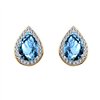 Boucles d'oreilles toi et moi pierre fine et diamant en or 18 carats