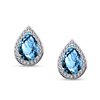 Boucles d'oreilles toi et moi pierre fine et diamant en or 18 carats