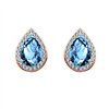 Boucles d'oreilles toi et moi pierre fine et diamant en or 18 carats