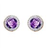 Boucles d'oreilles serti clos pierre fine et diamant en or 18 carats
