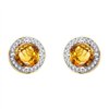 Boucles d'oreilles pierre fine et diamant en or 18 carats