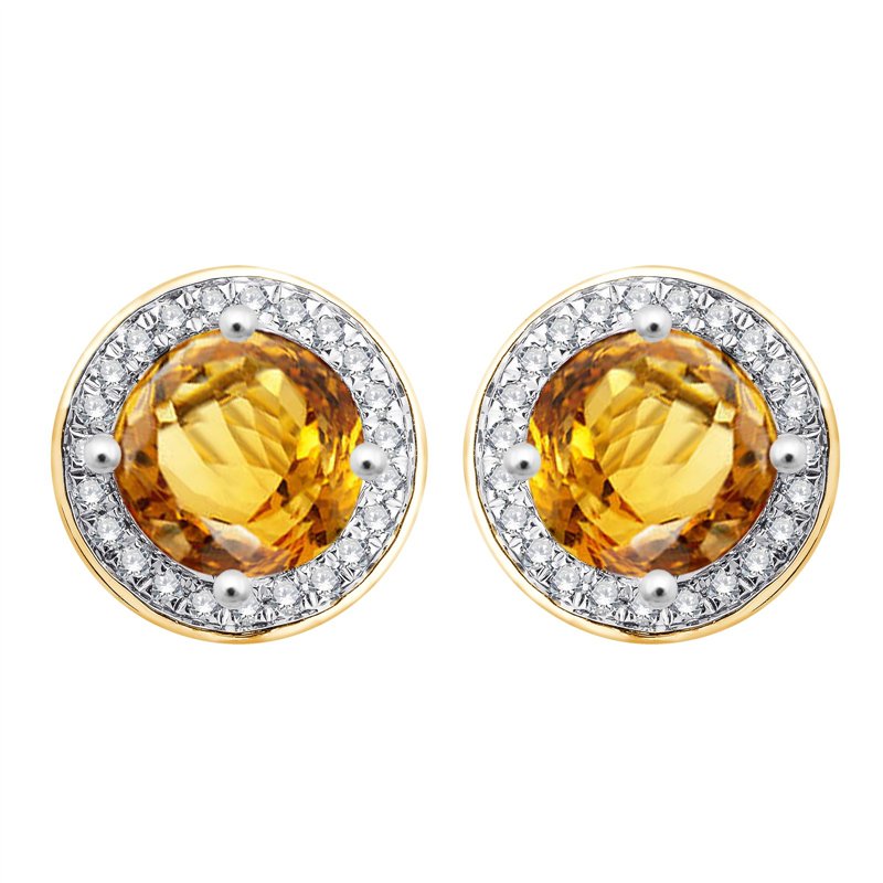 Boucles d'oreilles pierre fine et diamant en or 18 carats