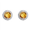 Boucles d'oreilles pierre fine et diamant en or 18 carats