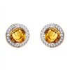 Boucles d'oreilles pierre fine et diamant en or 18 carats