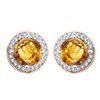 Boucles d'oreilles pierre fine et diamant en or 18 carats