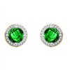 Boucles d'oreilles serti clos pierre fine et diamant en or 18 carats