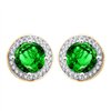 Boucles d'oreilles serti clos pierre fine et diamant en or 18 carats