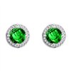 Boucles d'oreilles serti clos pierre fine et diamant en or 18 carats