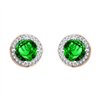 Boucles d'oreilles serti clos pierre fine et diamant en or 18 carats