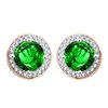 Boucles d'oreilles serti clos pierre fine et diamant en or 18 carats