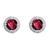 Boucles d'oreilles serti clos pierre fine et diamant en or 18 carats