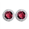 Boucles d'oreilles serti clos pierre fine et diamant en or 18 carats