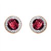 Boucles d'oreilles serti clos pierre fine et diamant en or 18 carats