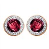 Boucles d'oreilles serti clos pierre fine et diamant en or 18 carats