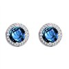 Boucles d'oreilles toi et moi pierre fine et diamant en or 18 carats