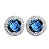 Boucles d'oreilles toi et moi pierre fine et diamant en or 18 carats