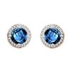 Boucles d'oreilles toi et moi pierre fine et diamant en or 18 carats