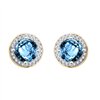 Boucles d'oreilles toi et moi pierre fine et diamant en or 18 carats