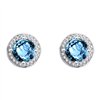 Boucles d'oreilles toi et moi pierre fine et diamant en or 18 carats