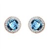 Boucles d'oreilles toi et moi pierre fine et diamant en or 18 carats