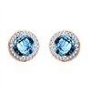 Boucles d'oreilles toi et moi pierre fine et diamant en or 18 carats