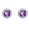 Boucles d'oreilles serti clos pierre fine et diamant en or 18 carats