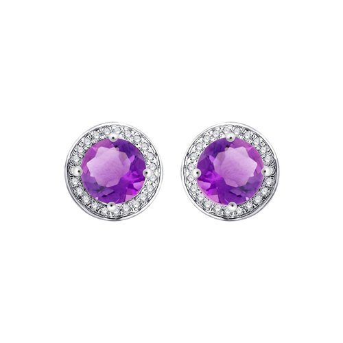 Boucles d'oreilles serti clos pierre fine et diamant en or 18 carats