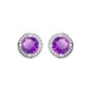 Boucles d'oreilles serti clos pierre fine et diamant en or 18 carats