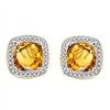 Boucles d'oreilles toi et moi pierre fine et diamant en or 18 carats