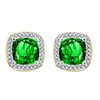 Boucles d'oreilles serti clos pierre fine et diamant en or 18 carats