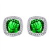 Boucles d'oreilles serti clos pierre fine et diamant en or 18 carats