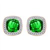Boucles d'oreilles serti clos pierre fine et diamant en or 18 carats