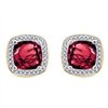 Boucles d'oreilles toi et moi pierre fine et diamant en or 18 carats
