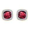 Boucles d'oreilles toi et moi pierre fine et diamant en or 18 carats