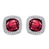 Boucles d'oreilles toi et moi pierre fine et diamant en or 18 carats